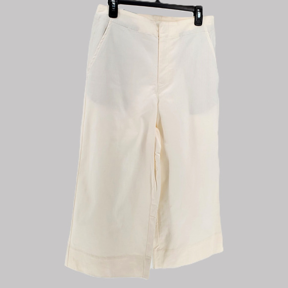 Prologue Womens Size 10 High-Rise Cropped Wide Leg Pants Off-White W Pockets New - Picture 3 of 8
